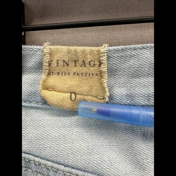 American Eagle Womens Blue Denim Shorts Vintage Hi Rise Festival Size 0 - Picture 11 of 13